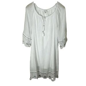 C est. 1946 Size Large White Sundress Swim Coverup Dress Gauzy Figure Flattering